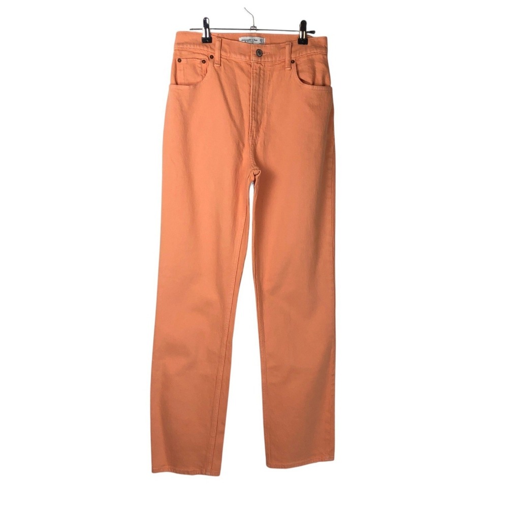 Abercrombie & Fitch The‎ 90s Straight Ultra High Rise Size 27/4 Orange Rave